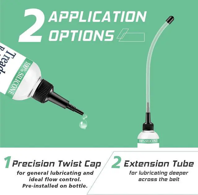 Alt view image 4 of 6 - 100% Silicone Treadmill Lubricant for Belt, 4 Oz Treadmill Oil Belt Lubricant, Reduce Friction Lubricant with Tubes and 5 Cloths for Nearly All Types of Treadmills (1)