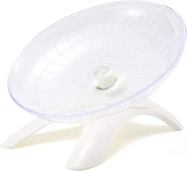Alt view image 3 of 7 - Hamster Flying Saucer Silent Running Exercise Wheel for Hamsters, Gerbils, Mice,Hedgehog and Other Small Pets Silent Running Wheel Hamster Wheel (White)