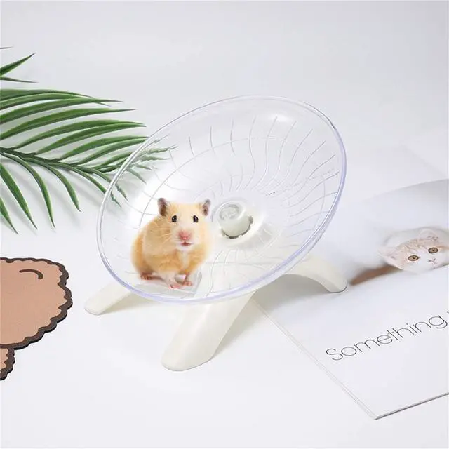Alt view image 4 of 7 - Hamster Flying Saucer Silent Running Exercise Wheel for Hamsters, Gerbils, Mice,Hedgehog and Other Small Pets Silent Running Wheel Hamster Wheel (White)