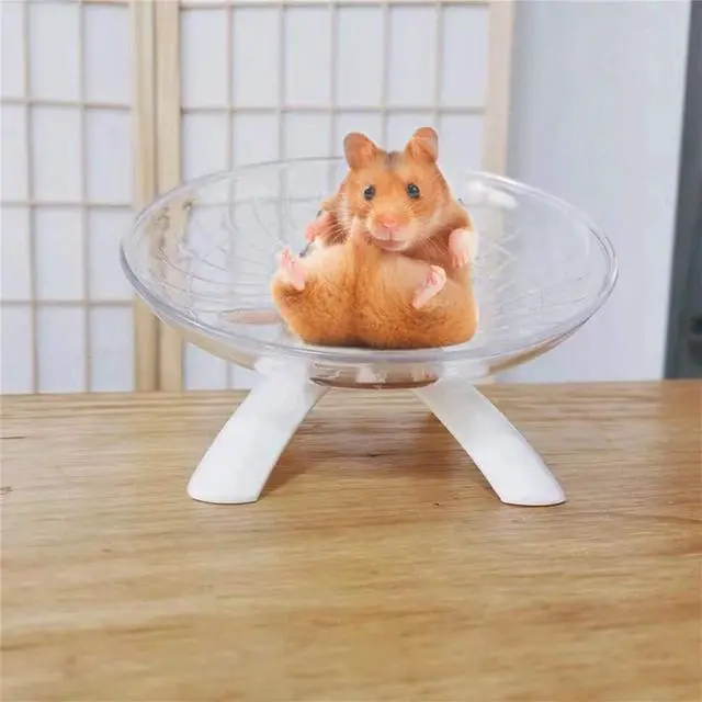 Alt view image 7 of 7 - Hamster Flying Saucer Silent Running Exercise Wheel for Hamsters, Gerbils, Mice,Hedgehog and Other Small Pets Silent Running Wheel Hamster Wheel (White)