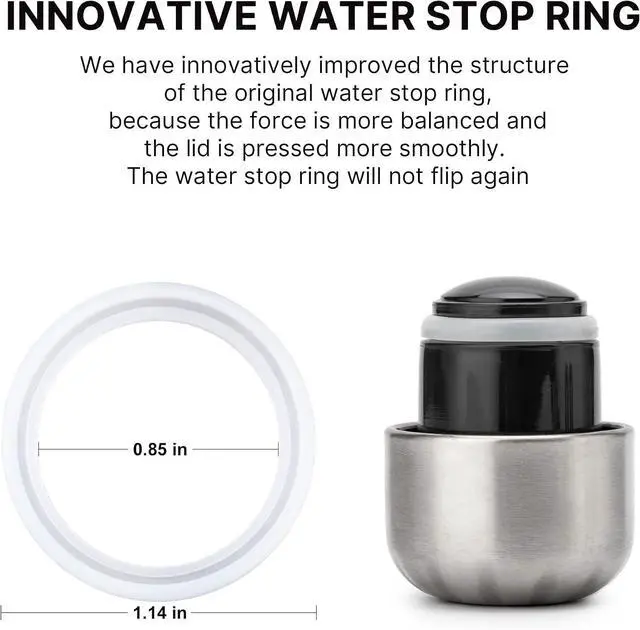 Alt view image 3 of 5 - Water Bottle Gaskets Replacement Silicone Sealing Rings,3 Pack | Water Bottle Gaskets Replacement Silicone Sealing Rings for koodee & Mira 9 oz,12 oz,17 oz Cola Shape Water Bottle, BPA-Free