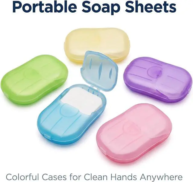 Alt view image 3 of 7 - Disposable Soap Sheets Paper 5 Boxes Hand Cleaner Fragrance Mini Color Soaps Paper for school Indoor, Outdoor,Travel,Camping Hiking,Soap Sheet,Foot and Hand Care,Outdoor Recreation