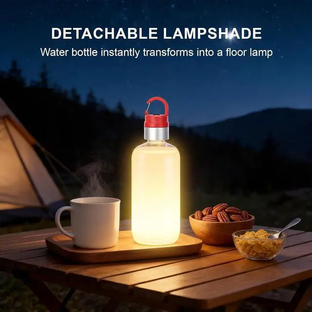Alt view image 4 of 7 - Portable LED Camping Light with Hanging Hook Clip, Rechargeable Battery Lantern for Outdoor Camping, Hiking, Emergency Power Outages (red)