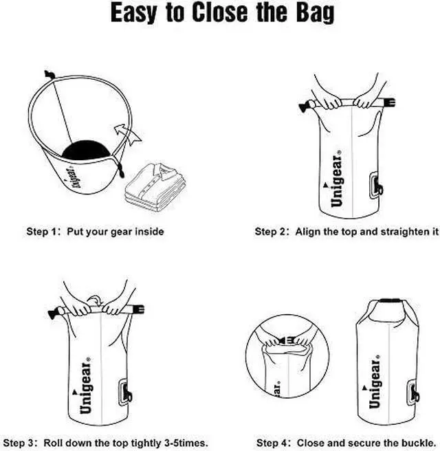 Alt view image 5 of 7 - Unigear Floating Waterproof Dry Bag for Kayaking, 2L/5L/10L/20L/30L/40L | Lightweight Gear Storage, Waterproof Phone Case Included, For Boating, Fishing, Swimming, Camping, Beach And Paddle Boarding