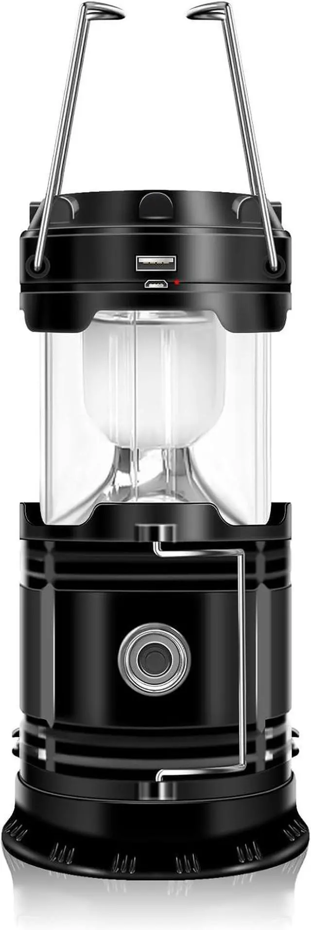 Main image of DIBMS Solar Camping Lantern, Collapsible LED Flashlight Emergency Lights | LED Solar USB Rechargeable Lamp Folding Tent Hanging Lights Survival Kits for Hurricanes Power Outages Indoor Outdoor (Black)