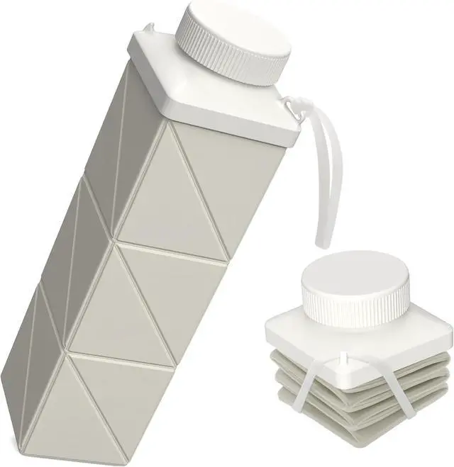 Main image of Collapsible Water Bottles, 24 oz (720 ml), Portable Travel Water Bottle | Leakproof & Reusable, Lightweight Foldable Water Bottle for Traveling, Hiking, Gym, School, Sports & Outdoor, 1 Pack (Gray)