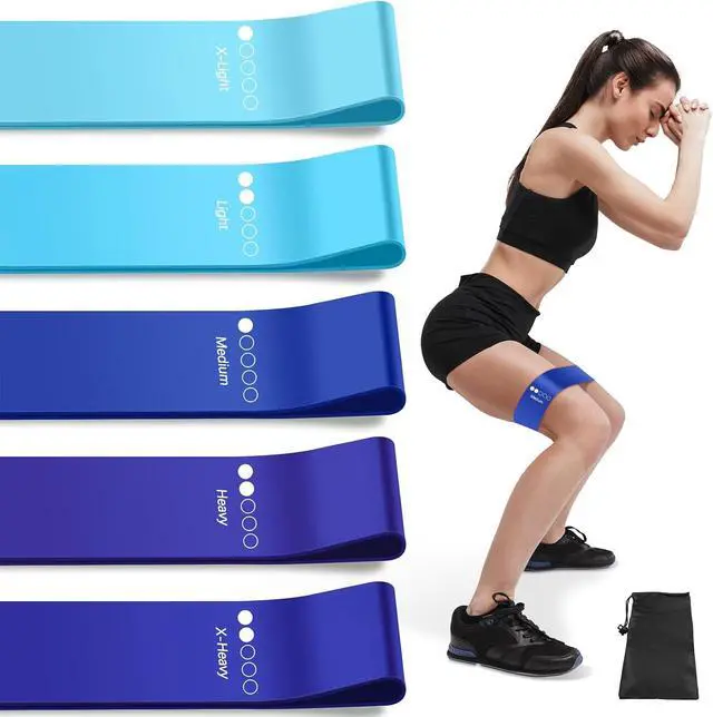 Main image of Resistance Bands for Working Out, Exercise Bands Resistance Bands Set with 5 Resistance Levels, Multi-Colored Workout Bands for Indoor & Outdoor Fitness, Leg Strength Training, Yoga