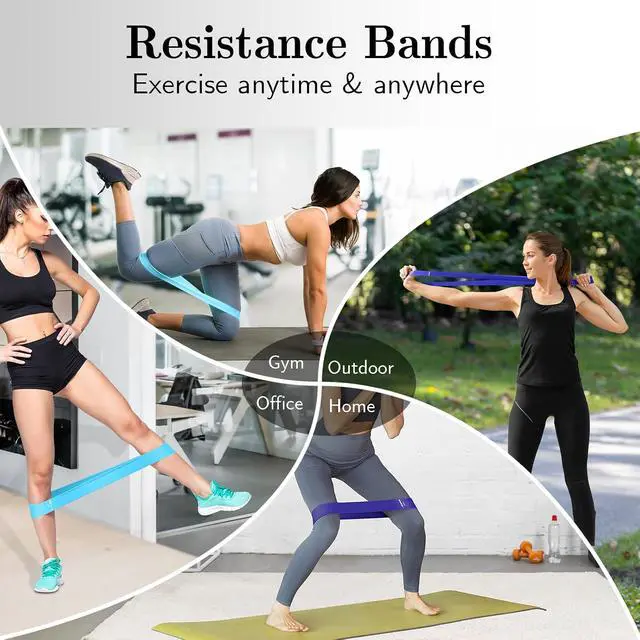 Alt view image 2 of 7 - Resistance Bands for Working Out, Exercise Bands Resistance Bands Set with 5 Resistance Levels, Multi-Colored Workout Bands for Indoor & Outdoor Fitness, Leg Strength Training, Yoga