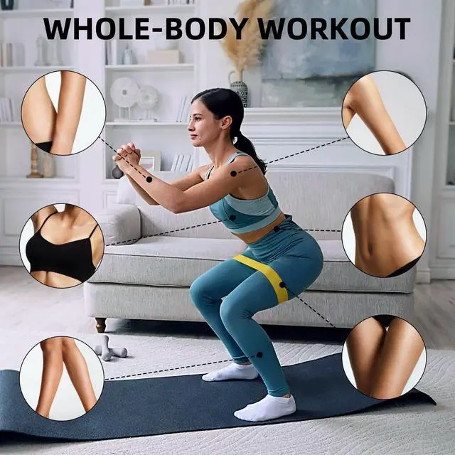 Alt view image 5 of 6 - Resistance Loop Exercise Bands for Home Fitness, Yoga Pilates, Stretching, Strength Training, and Physical Therapy - Elastic Bands Set Workout Bands for Women&Men (5pcs Set)