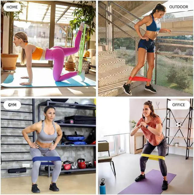 Alt view image 6 of 6 - Resistance Loop Exercise Bands for Home Fitness, Yoga Pilates, Stretching, Strength Training, and Physical Therapy - Elastic Bands Set Workout Bands for Women&Men (5pcs Set)