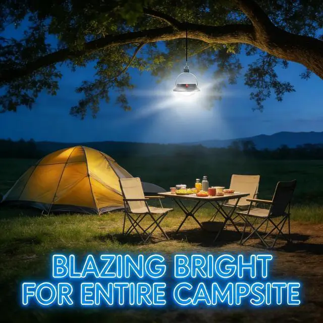 Alt view image 3 of 7 - Portable Solar LED Camping Lantern, Lightweight & Compact 2000mAh Rechargeable Tent Light for Camping, Hiking, Backpacking, Fishing & Emergency Use, 350 Lumens, 5 Lighting Modes, IP67 Waterproof