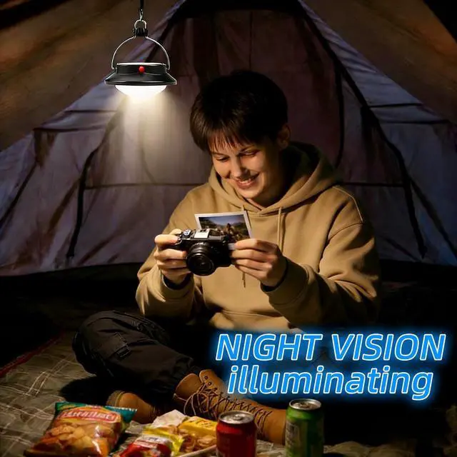 Alt view image 6 of 7 - Portable Solar LED Camping Lantern, Lightweight & Compact 2000mAh Rechargeable Tent Light for Camping, Hiking, Backpacking, Fishing & Emergency Use, 350 Lumens, 5 Lighting Modes, IP67 Waterproof
