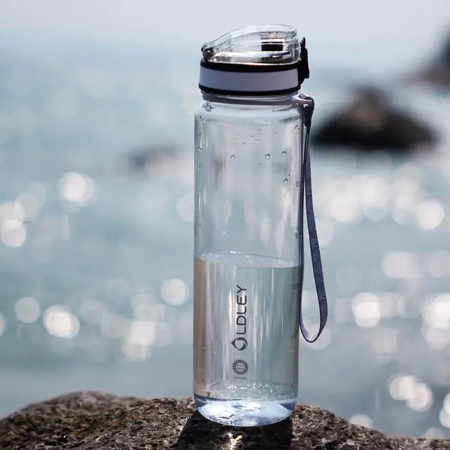 Alt view image 6 of 7 - OLDLEY 32 oz Water Bottle, Motivational Water Bottle with Time Marker, Sports Water Bottle With Strap, Leakproof & BPA Free Large Water Bottles for School, Gym, Travel, Outdoor, Tritan, Transparent