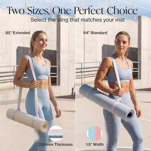 Alt view image 5 of 7 - Tumaz Yoga Mat Strap Adjustable Carrier for All Yoga Mats, 2 Sizes | Extra Thick Cotton Blend |16+ colors are available | Fits Most Yoga Mats | Soft Woven Texture | Comfortable Shoulder Carry