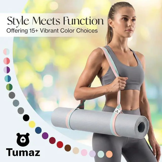 Alt view image 7 of 7 - Tumaz Yoga Mat Strap Adjustable Carrier for All Yoga Mats, 2 Sizes | Extra Thick Cotton Blend |16+ colors are available | Fits Most Yoga Mats | Soft Woven Texture | Comfortable Shoulder Carry