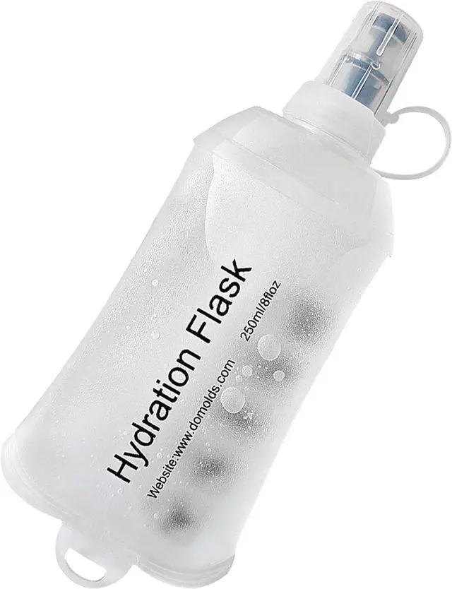 Main image of CLINTT 250ml Soft Flask, Foldable Running Water Bottle, TPU Folding Soft Water Flask, BPA-Free Collapsible Flask for Hydration Pack Running Vest, Cycling, Climbing, Hiking - 1Pcs, White