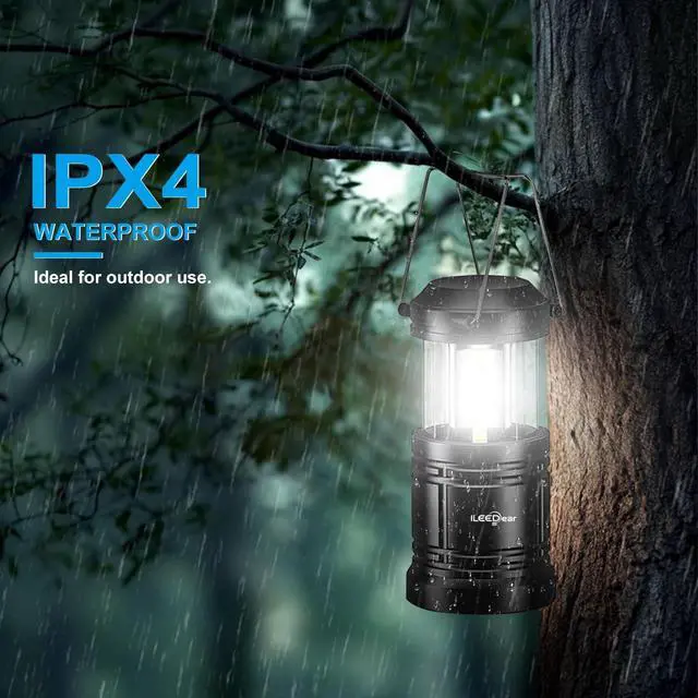 Alt view image 3 of 7 - LED Camping Lantern, Battery Operated, 2 Pack | Adjustable brightness, collapsible design, camping essentials, emergency, hurricane, storm, power outage, outdoor