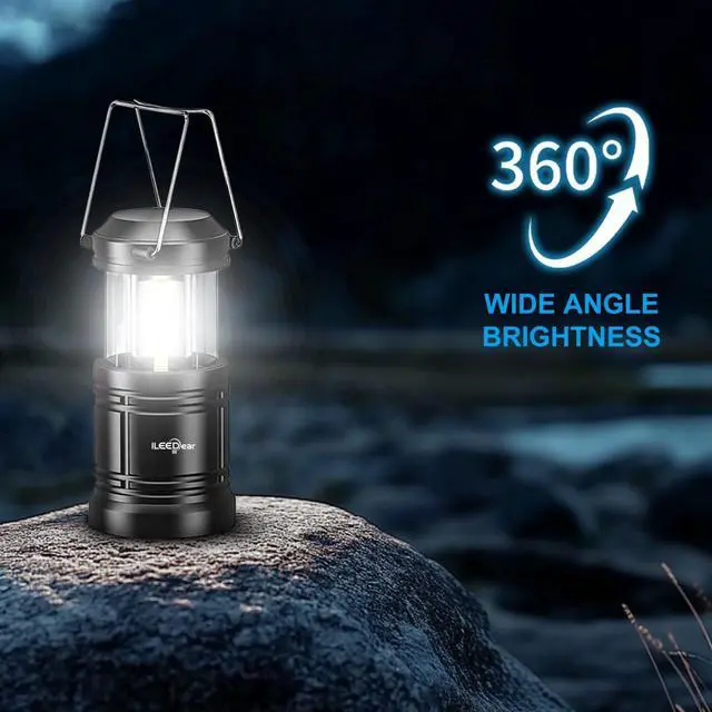 Alt view image 5 of 7 - LED Camping Lantern, Battery Operated, 2 Pack | Adjustable brightness, collapsible design, camping essentials, emergency, hurricane, storm, power outage, outdoor