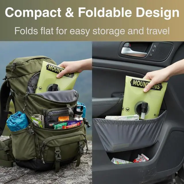Alt view image 2 of 7 - Camping Water Container 2 Gallon Collapsible Water Jug with Spout - Reusable Plastic Flasks, Foldable Empty Gallon Jug for Water Storage, Water Bag for Outdoor Hiking Emergency Prep (1 Pack)