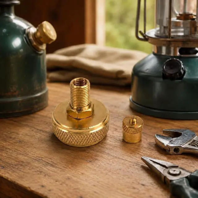 Alt view image 4 of 4 - Brass Pump Adapter for Coleman Lantern Parts, Durable Coleman Lantern Replacement Parts for Gas Lanterns and Stoves Camping Lantern Accessories