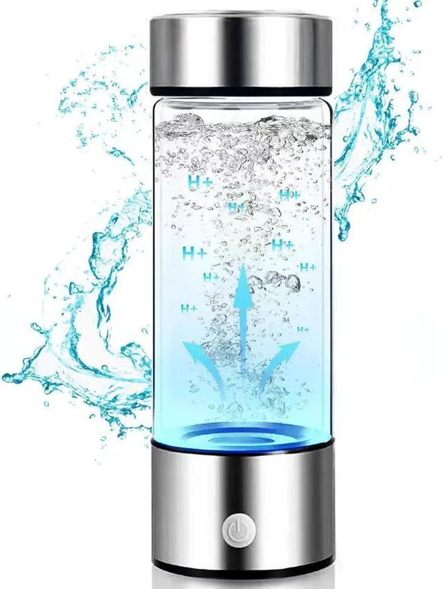 Main image of Hydrogen Water Bottle Sport - Portable Hydrogen Infuser for Enhanced Hydration, BPA-Free, Leak-Proof, 420ml/15oz, Ideal for Fitness, Hiking, Travel & Daily Use (Silver)