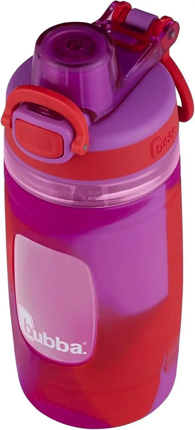 Alt view image 3 of 4 - Bubba Flo Kids Water Bottle with Silicone Sleeve, 16oz., Watermelon and Wild Berry