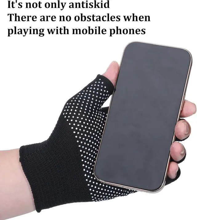Alt view image 4 of 6 - Half-Finger Slip Breathable Fingerless Work Gloves | Lightweight Slip Fingerless Grip Gloves Non-slip Yoga Glove Exercise Work Glove for Cycling Motorcycle , 2 Pairs, Black, Grey