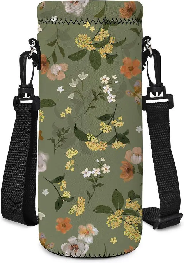 Main image of Neoprene 500ML/750ML/1000ML Water Bottle Bag Carrier, Portable Insulated Bottle Sling Holder Case Pouch with Adjustable Shoulder Strap for Men Women Walking Hiking Running