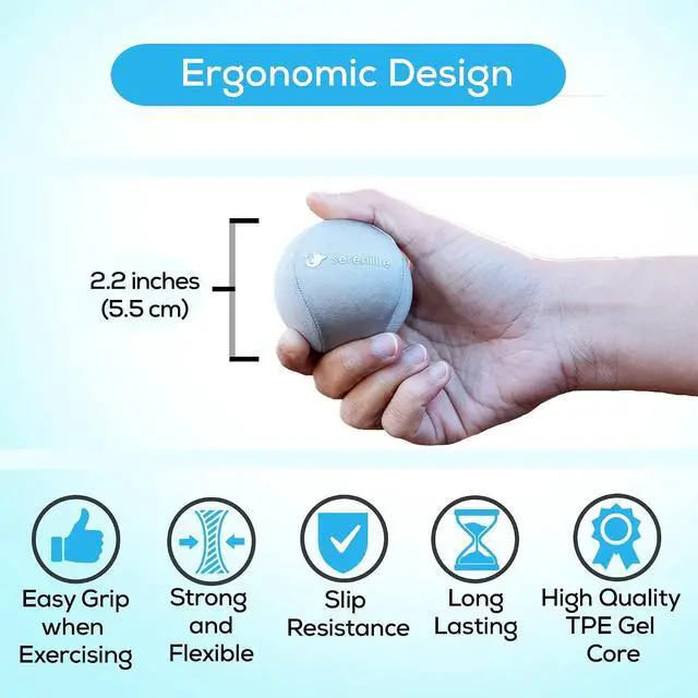 Alt view image 6 of 7 - Serenilite Stress Balls for Adults, Squeeze Ball for Hand Therapy, Stress Ball, Hand Exercisers for Therapy & Grip Strengthening, Physical Therapy Balls, Hand Grip Strengthener.