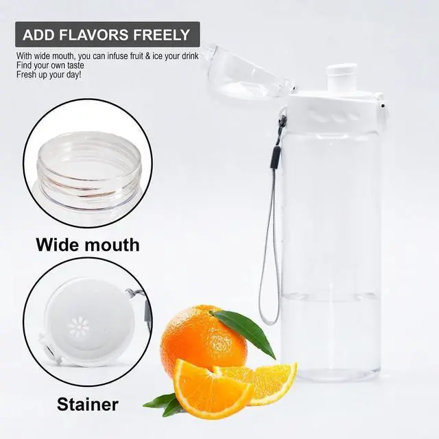 Alt view image 2 of 7 - Clear Plastic Water Bottle | No Markings 24oz Chug Lid Sports Water Bottle | Leak Proof Re-Usable Flip Top Plastic Drinks Bottles for School, Exams, Office, Gym, Cycling (Clear-24oz)