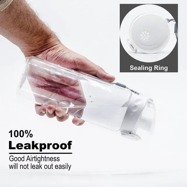 Alt view image 4 of 7 - Clear Plastic Water Bottle | No Markings 24oz Chug Lid Sports Water Bottle | Leak Proof Re-Usable Flip Top Plastic Drinks Bottles for School, Exams, Office, Gym, Cycling (Clear-24oz)
