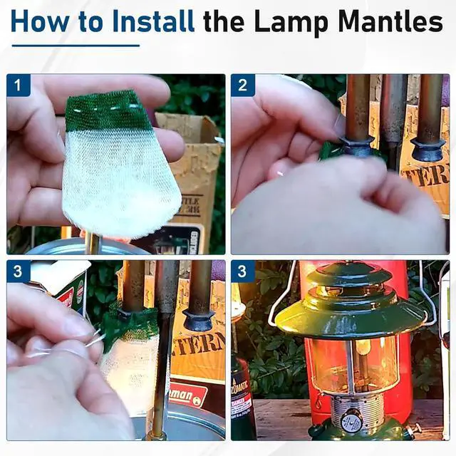 Alt view image 3 of 4 - String Tie Lantern Mantles for Coleman Fueled Lantern (10 Total Mantles) | Camping Lantern Accessories, Ideal for Camping, Hiking, and Power Outages, String Tie Design for Tool-Free Installation