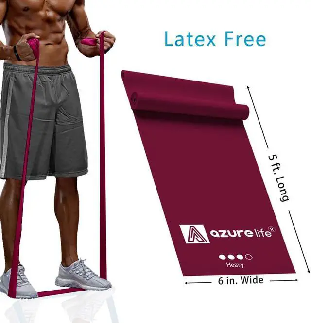 Alt view image 2 of 7 - A AZURELIFE Professional Individual Exercise Resistance Bands, Single 5, 6,7 Ft or 8 Yards Elastic Bands, Non-Latex Stretch Bands for PT, Yoga, Pilates, Rehab, at-Home or The Gym Workouts