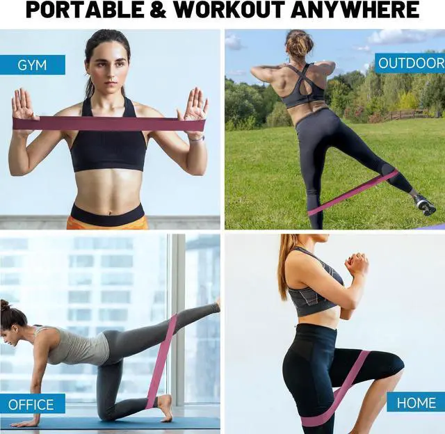 Alt view image 5 of 5 - Resistance Loop Exercise Bands for Working Out, Fitness Elastic Bands, Workout Bands for Home Gym, Stretching, Yoga, Pilates, Physical Therapy (5pcs Set)