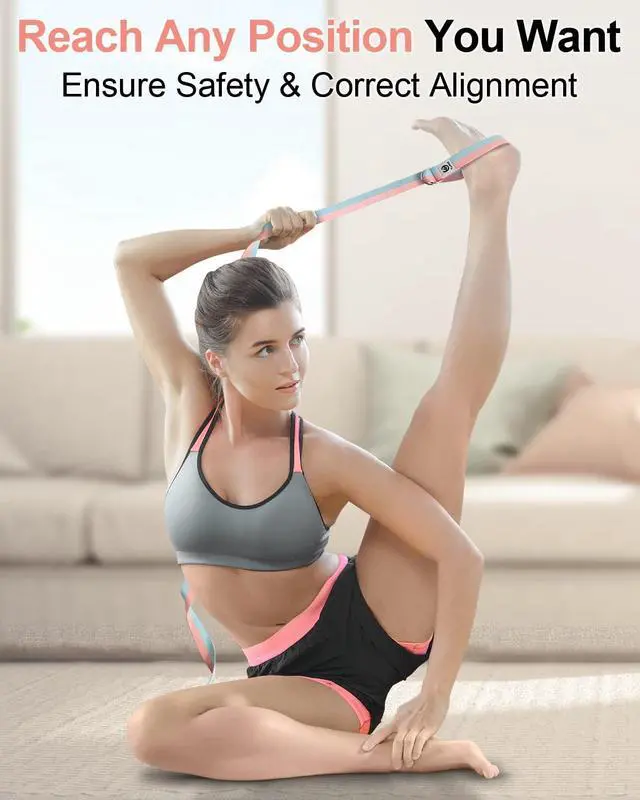 Alt view image 5 of 7 - Tumaz Yoga Strap for Stretching with Adjustable D-Ring, 6/8/10 ft | Adjustable D-Ring | Soft Cotton Blend | 15+ Colors | Non-Elastic Yoga Belt for Pilates Stretching & Physical Therapy