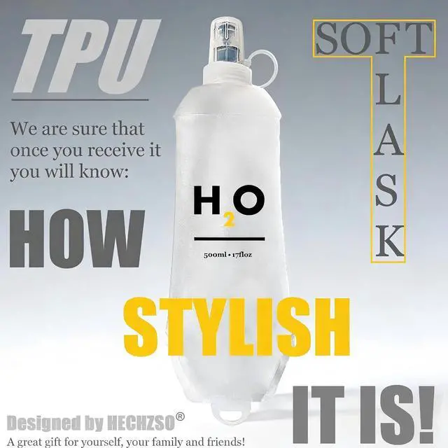 Alt view image 5 of 6 - 500ml Soft Flask Running Water Bottle for Running Vests, Collapsible | With Hang-Dry Hook, bite valve and dust cap for trail running, hiking and cycling