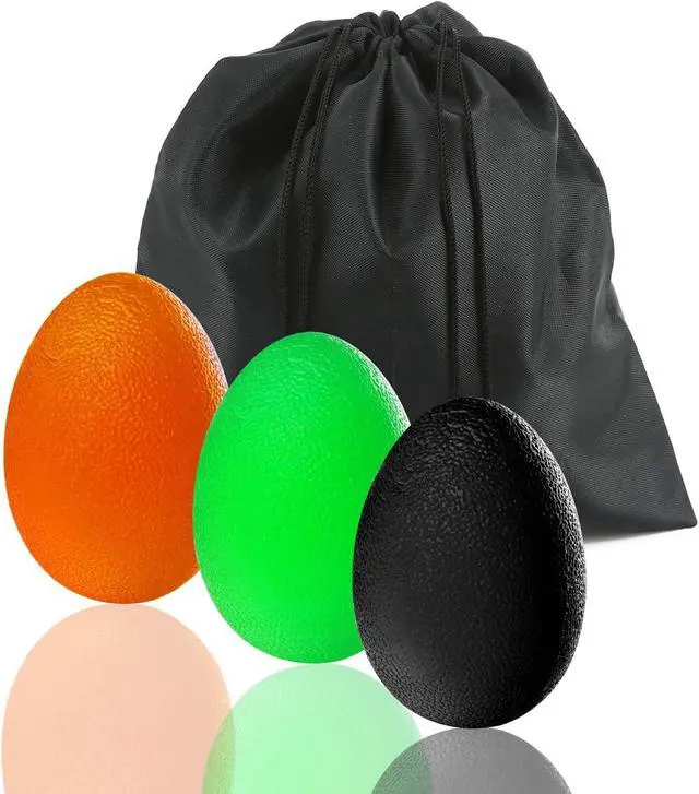 Alt view image 6 of 6 - Hand Squeeze Stress Balls Set with Carry Bag 3 Resistance, Finger Wrist Arthritis Therapy Rehab Exerciser, Carpal Tunnel, Stroke Rehabilitation Equipment