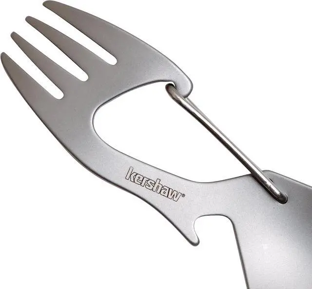 Alt view image 7 of 7 - Kershaw Ration Multi Tool Spork, Stainless Steel Spoon, Fork, Carabiner and Bottle Opener, Regular and XL Sizes