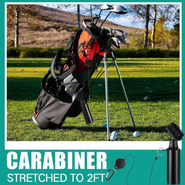 Alt view image 6 of 7 - Meanplan Golf Clubs Cleaning Water Brush, Retractable Aluminum Climbing Hook Golf Club Groove Cleaner, Nylon Brush Head and Squeeze Water Bottle Holds 4 Ounces