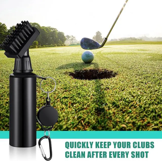 Alt view image 7 of 7 - Meanplan Golf Clubs Cleaning Water Brush, Retractable Aluminum Climbing Hook Golf Club Groove Cleaner, Nylon Brush Head and Squeeze Water Bottle Holds 4 Ounces