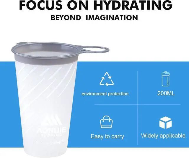 Alt view image 5 of 7 - Collapsible Cup 200ml Foldable Hiking Cup, Ultra Portable Soft Cup | Trail Running, Camping & Travel, Silicone Water Cup for Outdoor Hydration