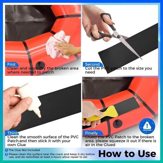 Alt view image 5 of 7 - Yetaha 3PCS Kayak Patches, PVC Repair Patches for Inflatable Raft Boat Canoe Kayak