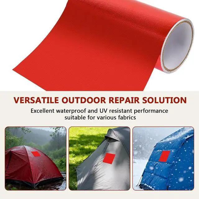 Alt view image 7 of 7 - Ice Shelter Patch Kit 7.8" x 118" Roll Self-Adhesive Cuttable Tent Repair Tape for Ice Fishing Shelter, Tear-Resistant Waterproof Repair Fabric for Ice Tents, RV Awnings & Outdoor Gear