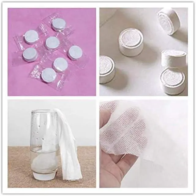 Alt view image 5 of 5 - Compressed Towel Coin Tissues Portable Wipe Napkin Paper Tablets Non-Woven Disposable Compressed Cotton Coin Tissue Towel Home Hand Wipes for Travel Camping Beauty Salon Outdoor