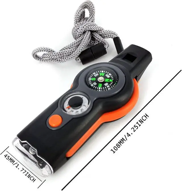 Alt view image 2 of 4 - Emergency Whistle with Lanyard Safety Whistle Camping Hike Rescue Signal Survival Whistle