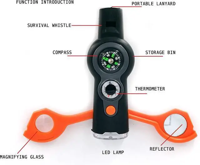 Alt view image 3 of 4 - Emergency Whistle with Lanyard Safety Whistle Camping Hike Rescue Signal Survival Whistle