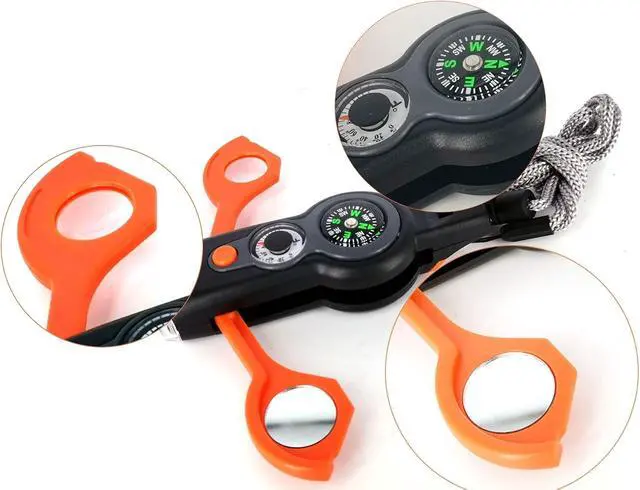Alt view image 4 of 4 - Emergency Whistle with Lanyard Safety Whistle Camping Hike Rescue Signal Survival Whistle