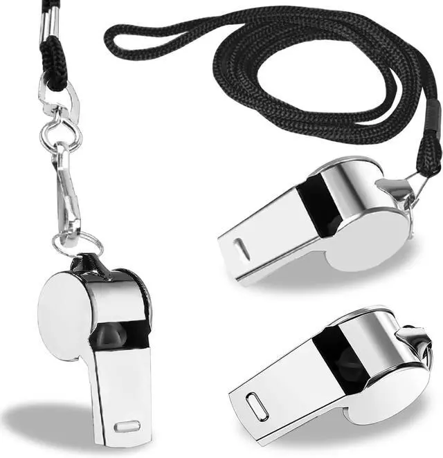 Main image of Whistle for Coaches,Whistle with Lanyard for Coaches Teachers Referees Emergency Outdoor Sports(3 Pcs Loud Stainless Steel)