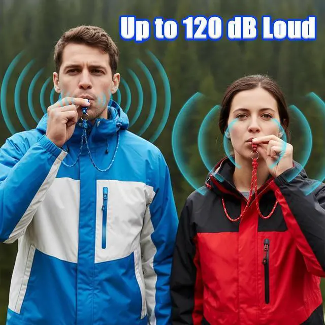 Alt view image 5 of 7 - 6-Pack Emergency Whistle Survival Loud, Coach Whistle with Lanyard Metal Whistles Necklace Safety Whistles for Women Loud for Outdoor Sports Hiking Camping Hunting Rescue Lifeguard Self Ddefense