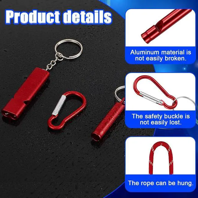 Alt view image 3 of 7 - 6-Pack Emergency Whistle Survival Loud, Coach Whistle with Lanyard Metal Whistles Necklace Safety Whistles for Women Loud for Outdoor Sports Hiking Camping Hunting Rescue Lifeguard Self Ddefense